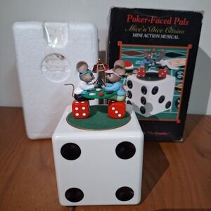 Vintage 1996 Enesco - The‎ Gambler - Mice N Dice Casino - Musical Wind Up